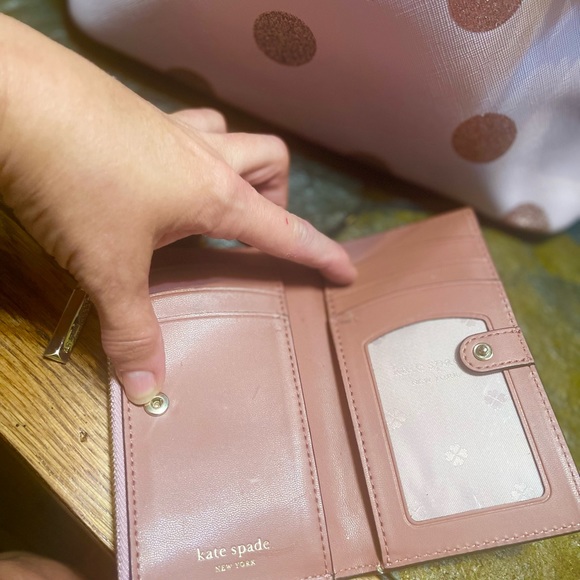 Pink polka dot Kate Spade purse - Picture 4 of 5